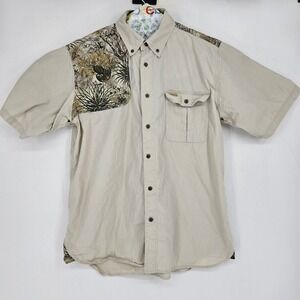 GameGuard Shirt Mens Large Cactus Camouflage Shooting Short Sleeve Outdoor